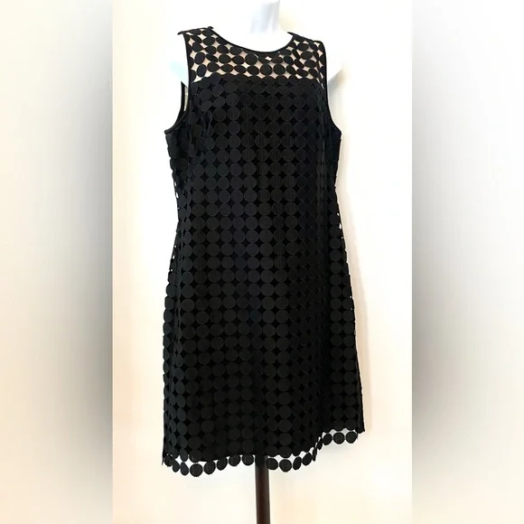 louren geometric lace dress